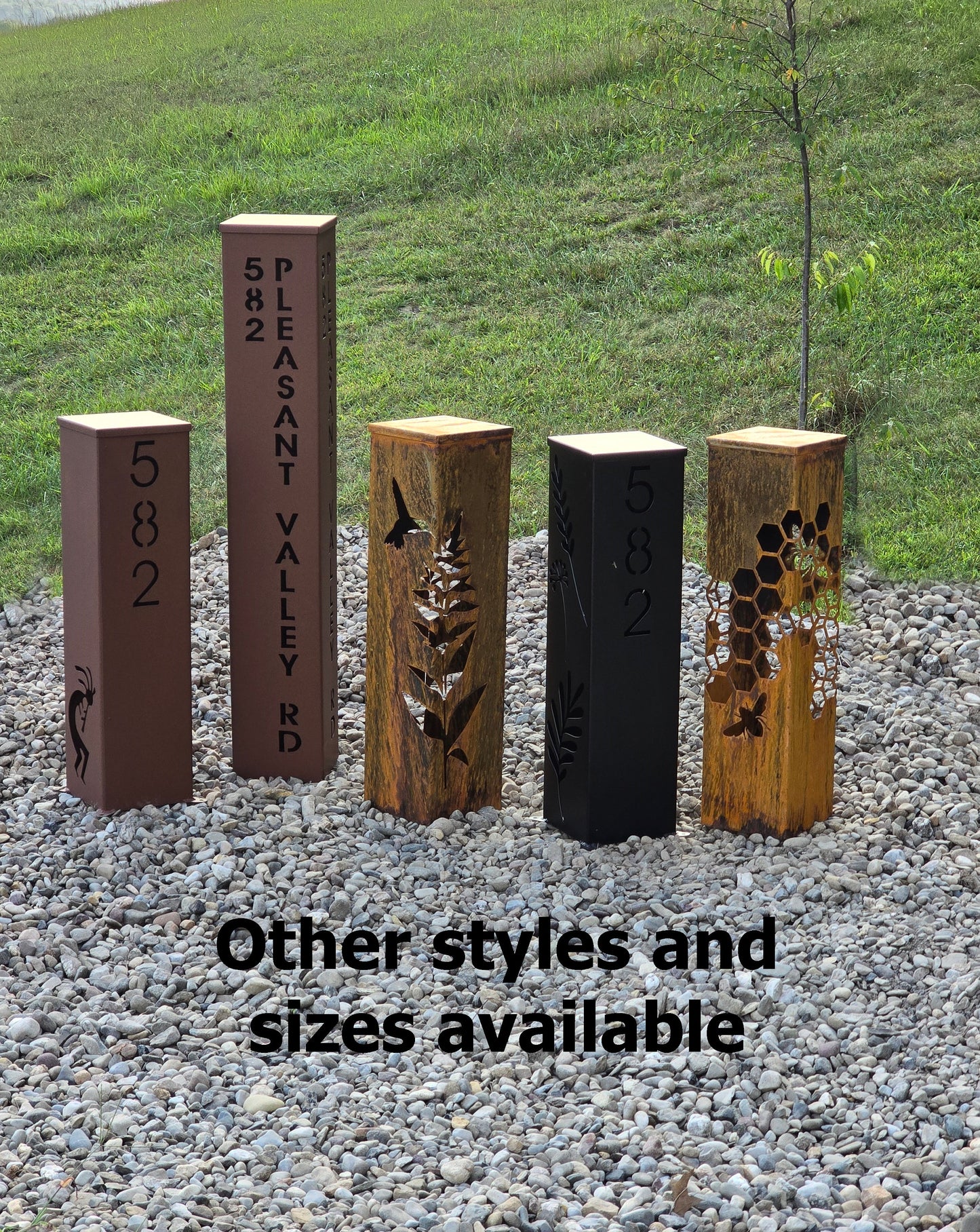 Beehive Pattern Garden Column, Tower Yard Decoration, Landscape Décor - Finish Options - 27" tall x 12" wide