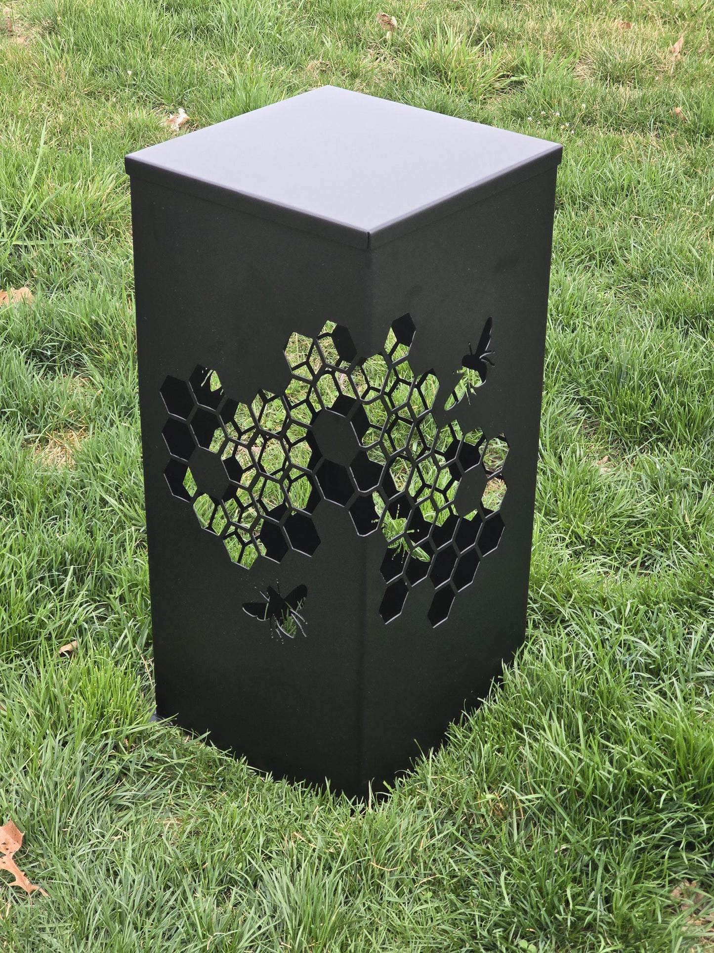 Beehive Pattern Garden Column, Tower Yard Decoration, Landscape Décor - Finish Options - 27" tall x 12" wide