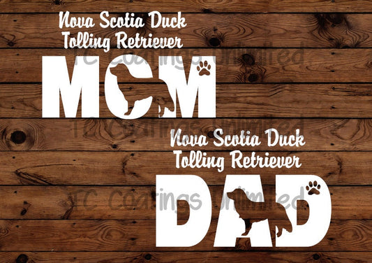 Nova Scotia Duck Tolling Retriever - Dog Mom - Dog Dad - Vinyl Graphic Decal Many color options