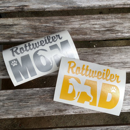 Rottweiler - Dog Mom - Dog Dad - Vinyl Graphic Decal Many color options