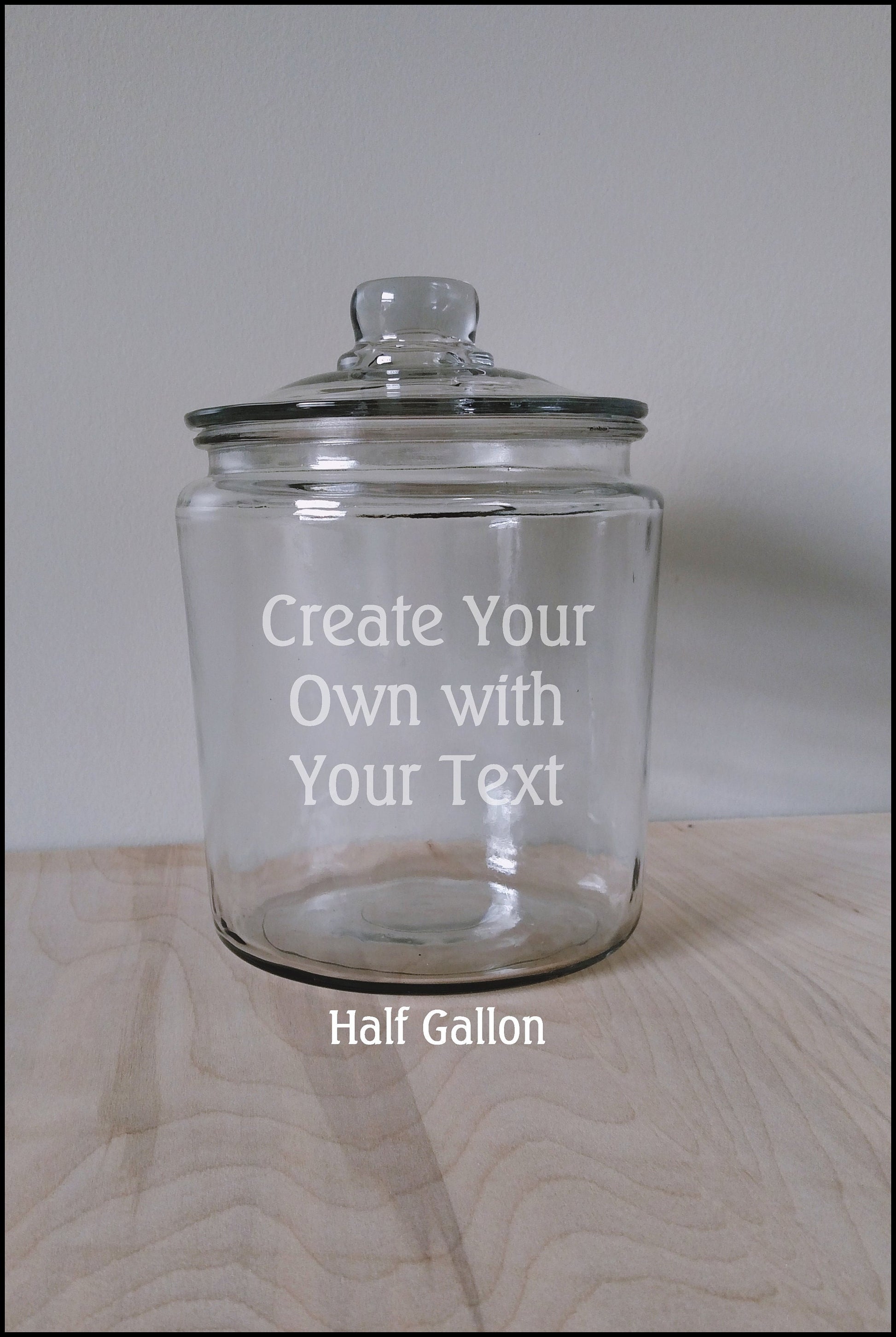 Personalized Cookie Jar - Etched One gallon or Half Gallon Glass Jar , Housewarming gift, Holiday Gift