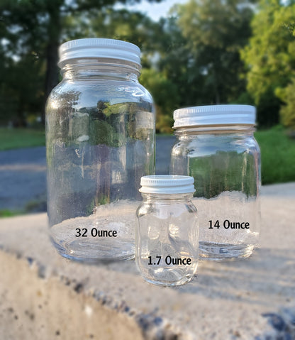 1.7 Ounce Super Mini Mason Jar - Mayberry Jar with White Solid Lid