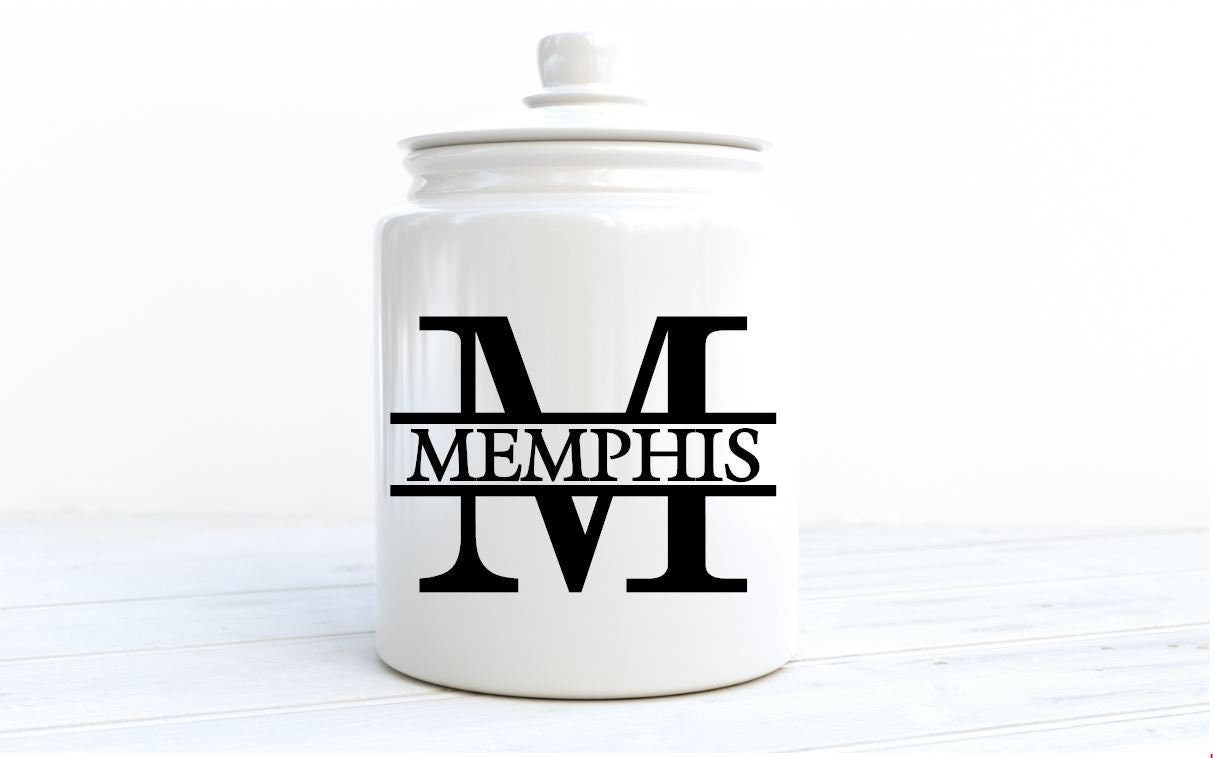 Custom Last Name Vinyl Decal, Family Name Decal, Split Letter Decal