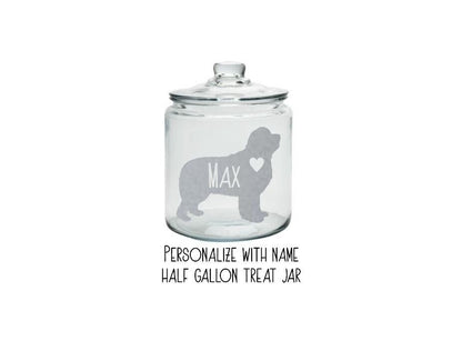 Personalized Newfoundland Half Gallon Treat Jar - Etched Glass or Vinyl Decal  - Pet Treat Jar, Dog Treat Jar, Pet Lover Gift, Newfie