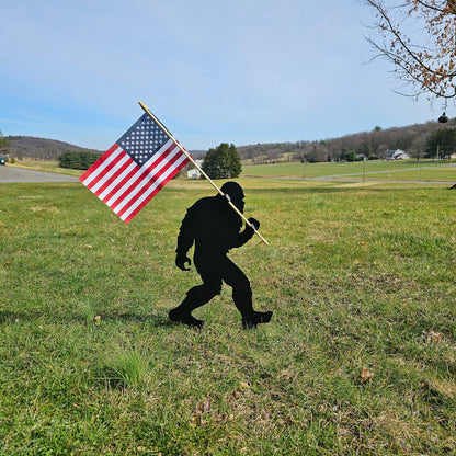 Sasquatch Metal Art, Yard Art, Outdoor Decor, American Flag, Patriotic Sign, Garden Sign, Unique