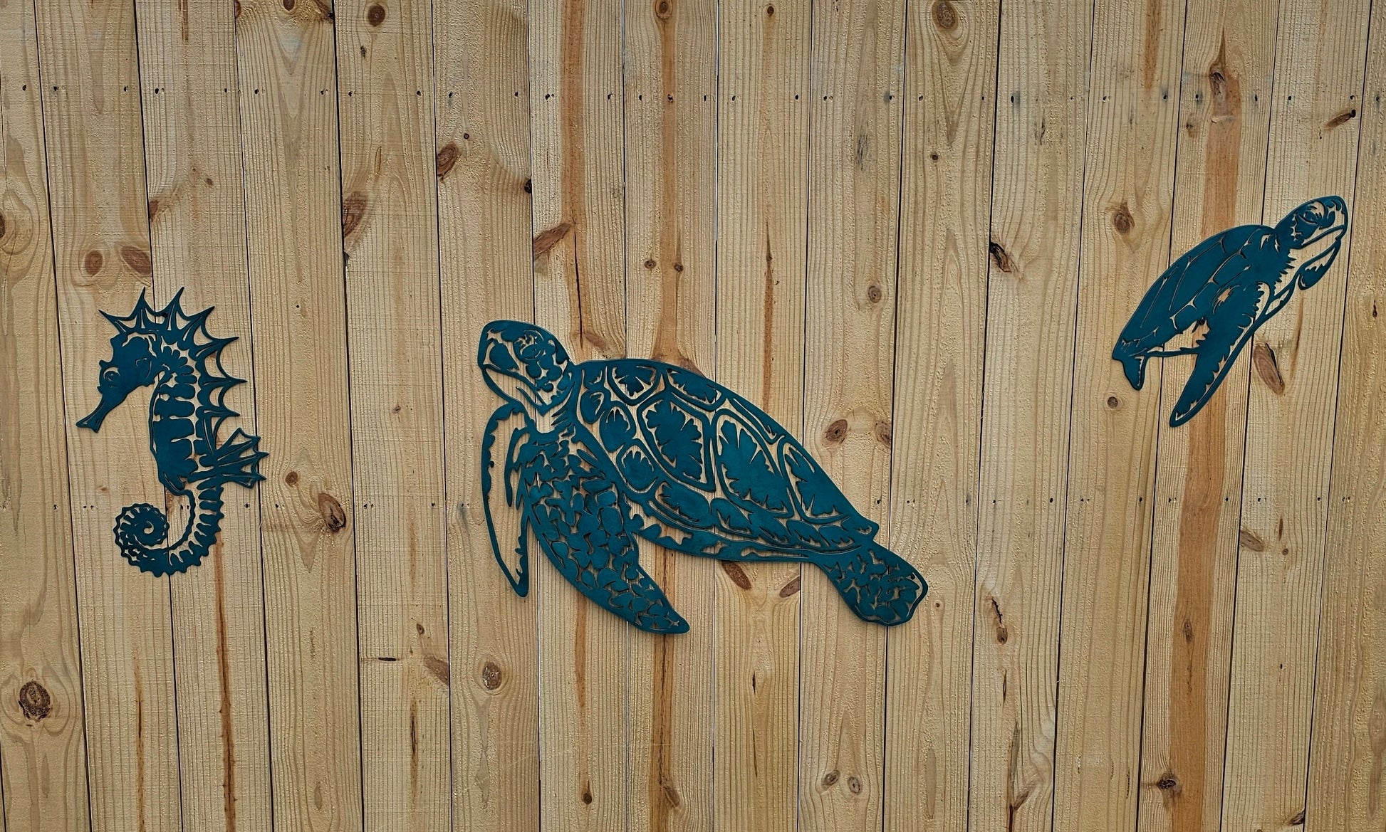 Sea Turtle Metal Wall Art Décor, Metal Sign, Indoor or Outdoor Use, Powder Coated