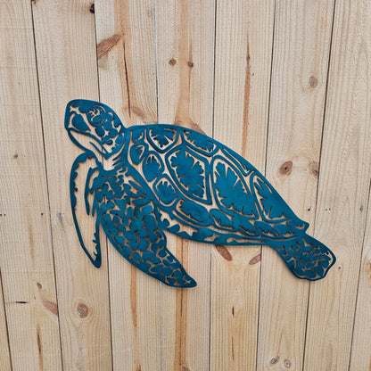 Sea Turtle Metal Wall Art Décor, Metal Sign, Indoor or Outdoor Use, Powder Coated