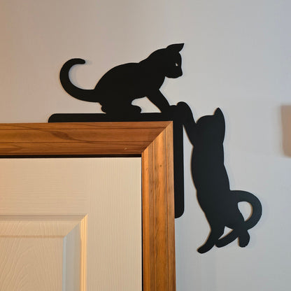Kitten Corner Door Decorative Metal Wall Art Décor, Metal Sign, Indoor or Outdoor Use, Powder Coated