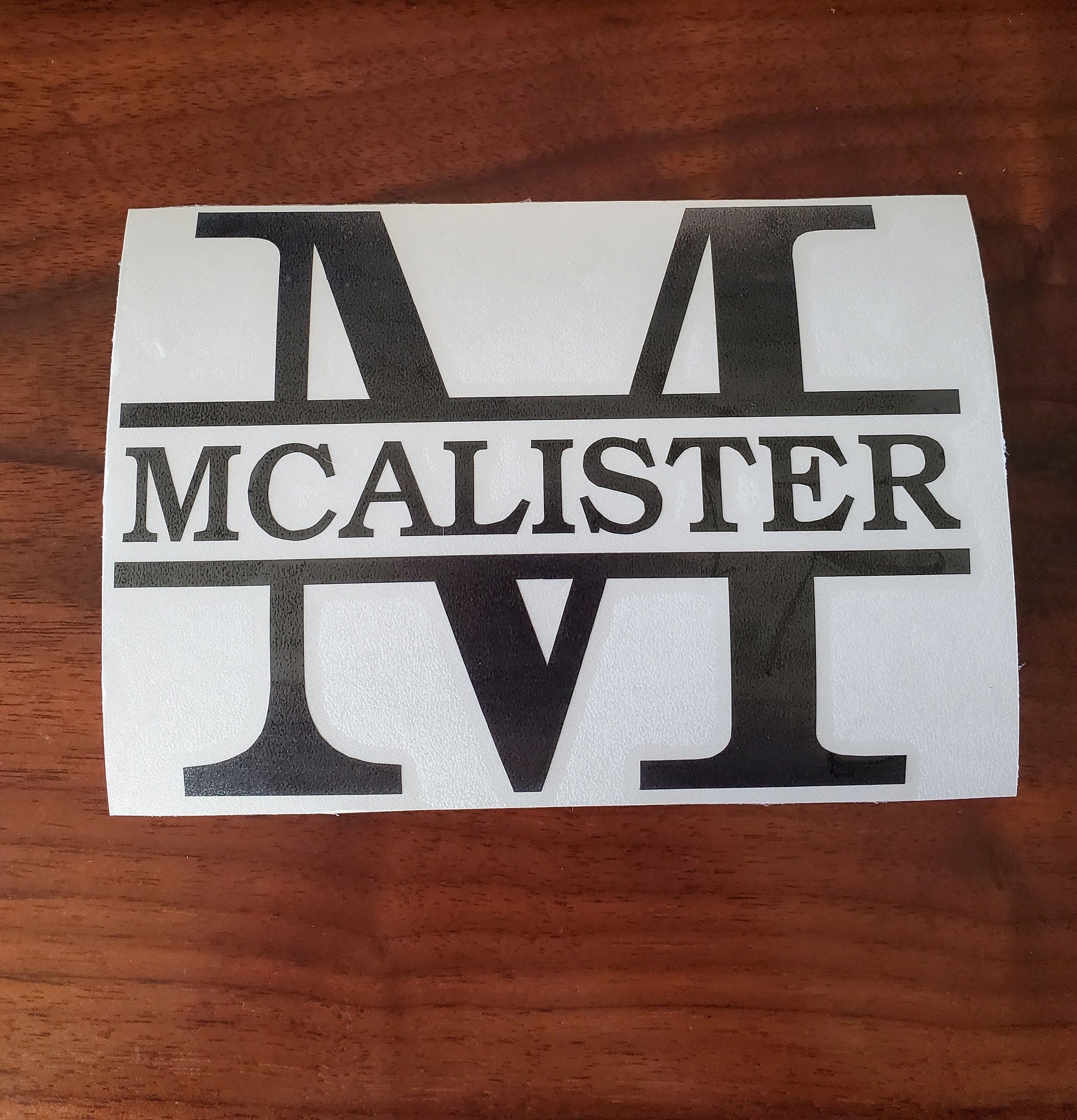 Custom Last Name Vinyl Decal, Family Name Decal, Split Letter Decal