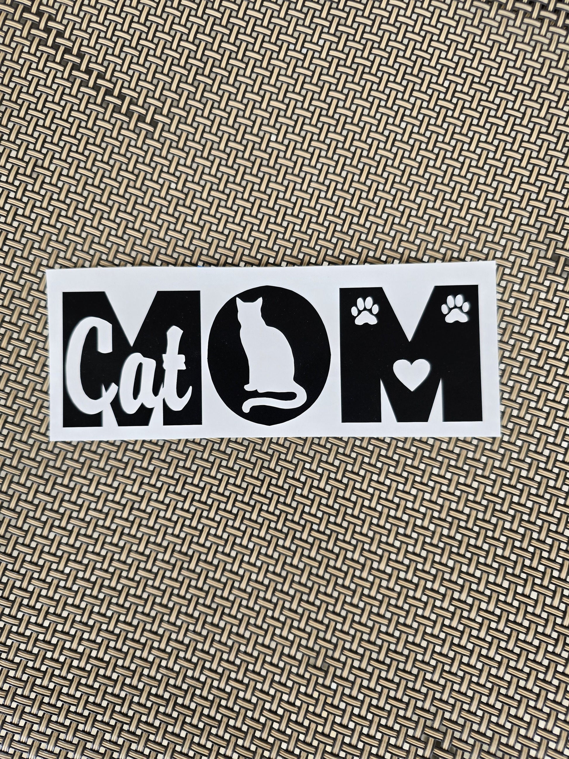 Cat MOM Vinyl Decal - Cat lover - Cat fanatic - love my cat - cat appreciation