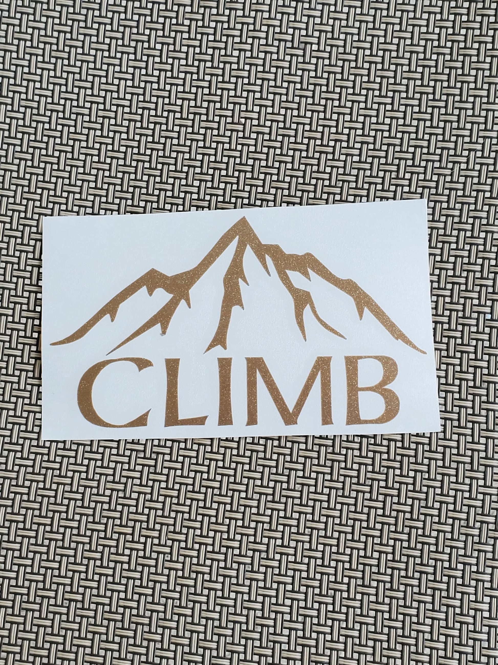 Climb Vinyl Decal - rock climbing - mountain climbing - carabiner - outdoor adventure- many color options