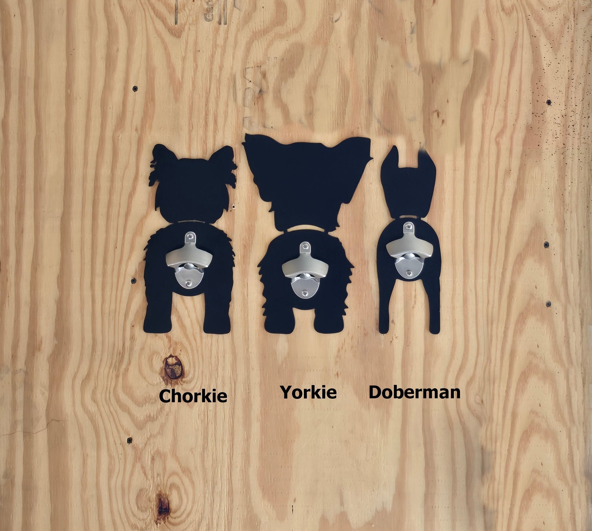Chorkie, Dog Butt Bottle Opener, Wall Hanger, Gift Idea, Powder Coated