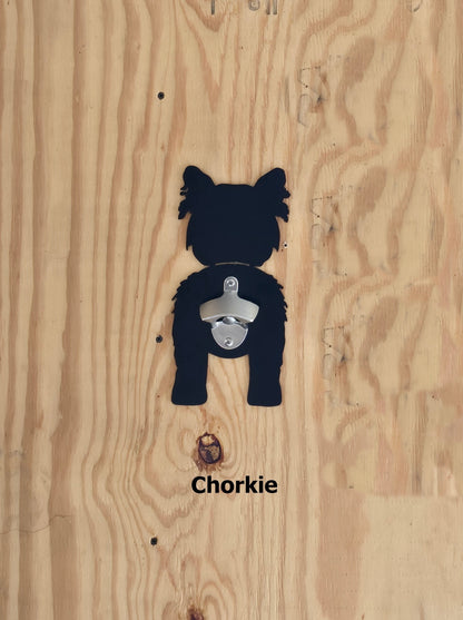 Chorkie, Dog Butt Bottle Opener, Wall Hanger, Gift Idea, Powder Coated