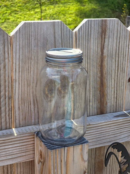 Quart (32 oz) Mason Jar with Coin Slot Lid, Personalized with Vinyl Decal, Holiday Gift, Savings Fund, Adventure Fund