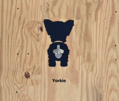 Yorkie, Dog Butt Bottle Opener, Wall Hanger,  Powder Coated