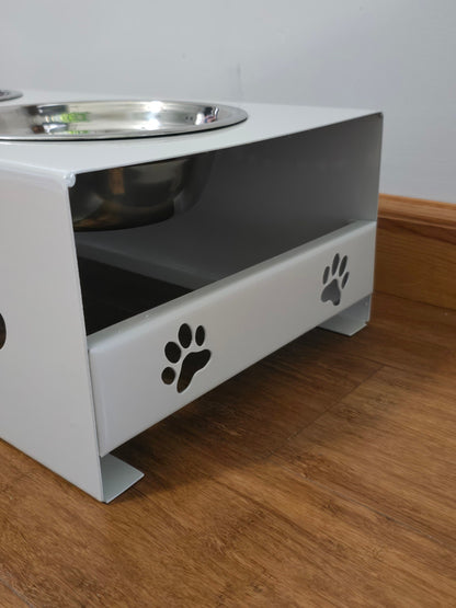 Personalized Metal Dog / Cat Bowl Holder, Feeder, Stand - Powder Coated Color of Your Choice
