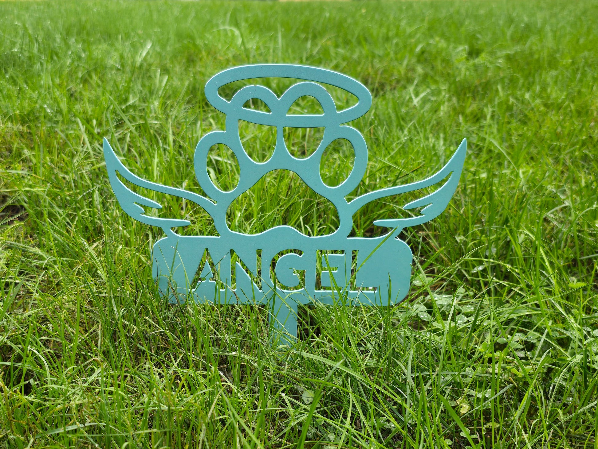 Dog / Cat Angel Yard Stake, Remembrance Stake, Yard Art, Personalized with name