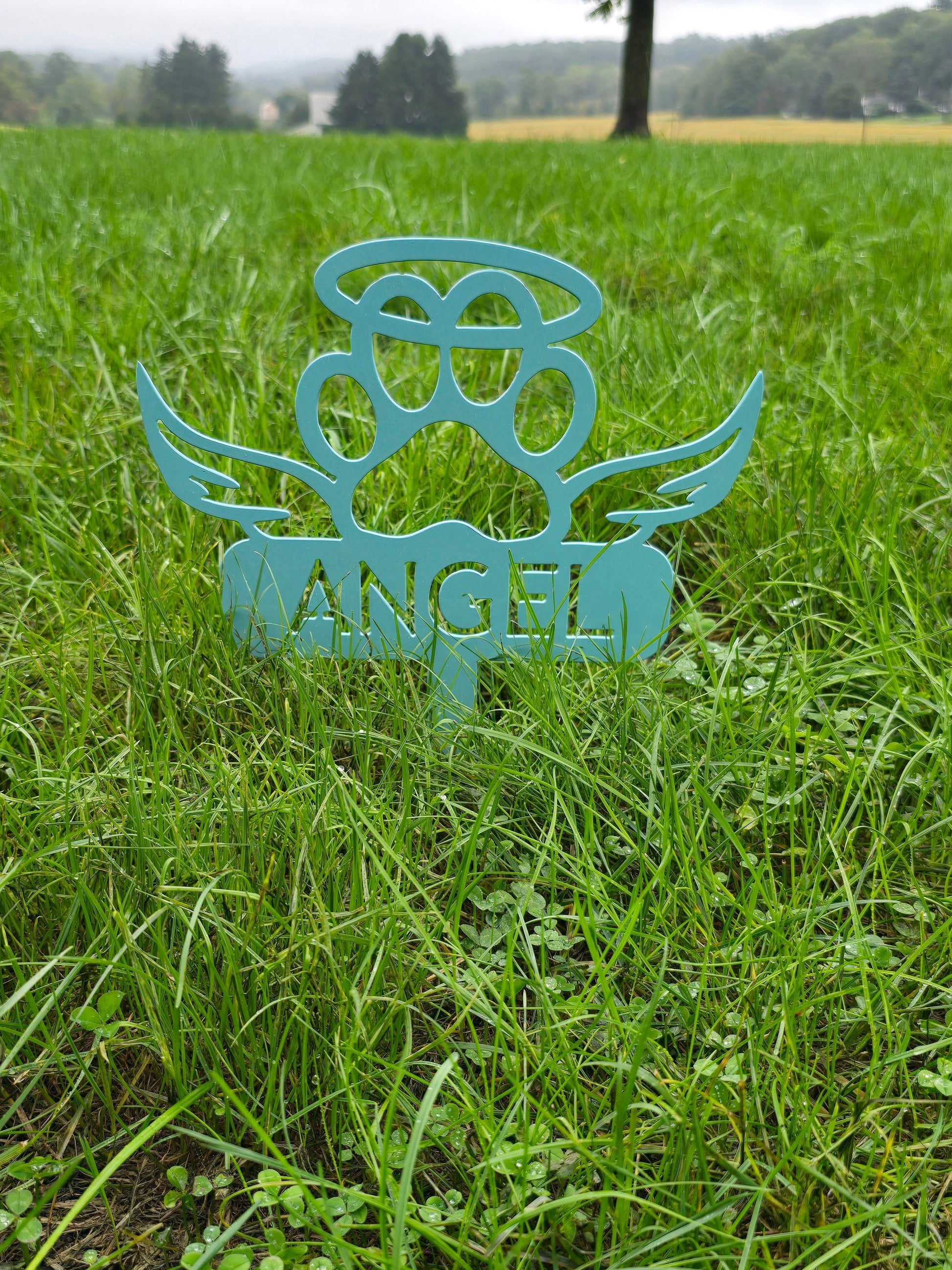 Dog / Cat Angel Yard Stake, Remembrance Stake, Yard Art, Personalized with name