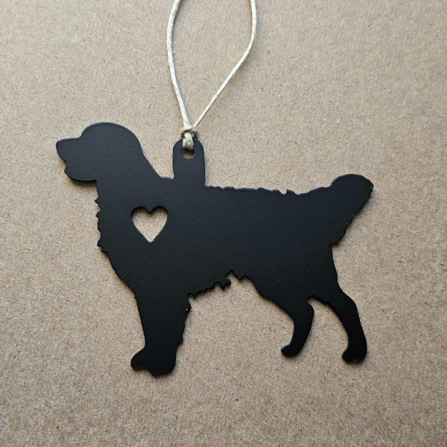 Golden Retriever Metal Ornament, CNC Plasma Art, Gift Idea, Optional Personalization with Vinyl Decal