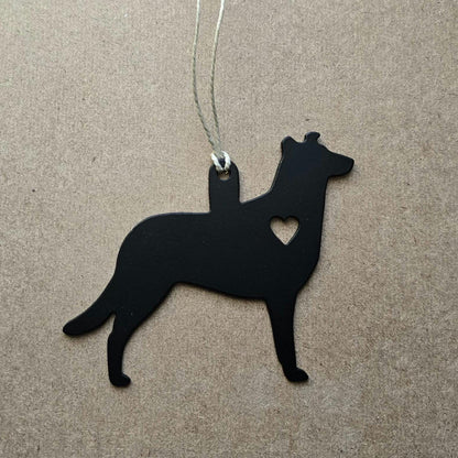 Smooth Collie Metal Ornament, CNC Plasma Art, Gift Idea, Optional Personalization with Vinyl Decal