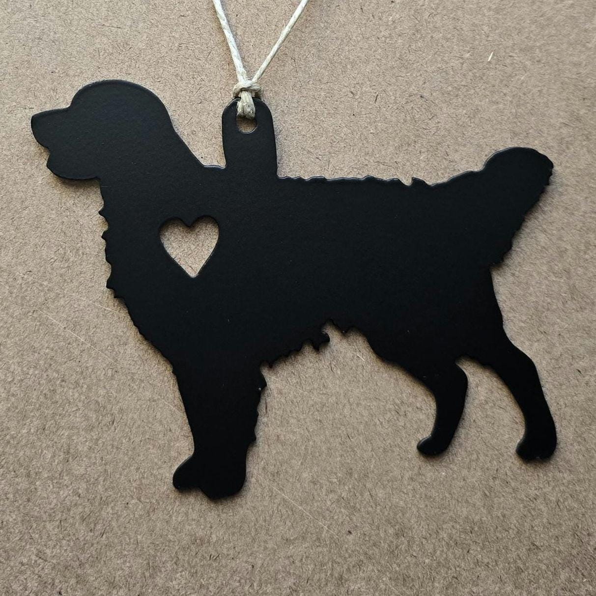 Golden Retriever Metal Ornament, CNC Plasma Art, Gift Idea, Optional Personalization with Vinyl Decal