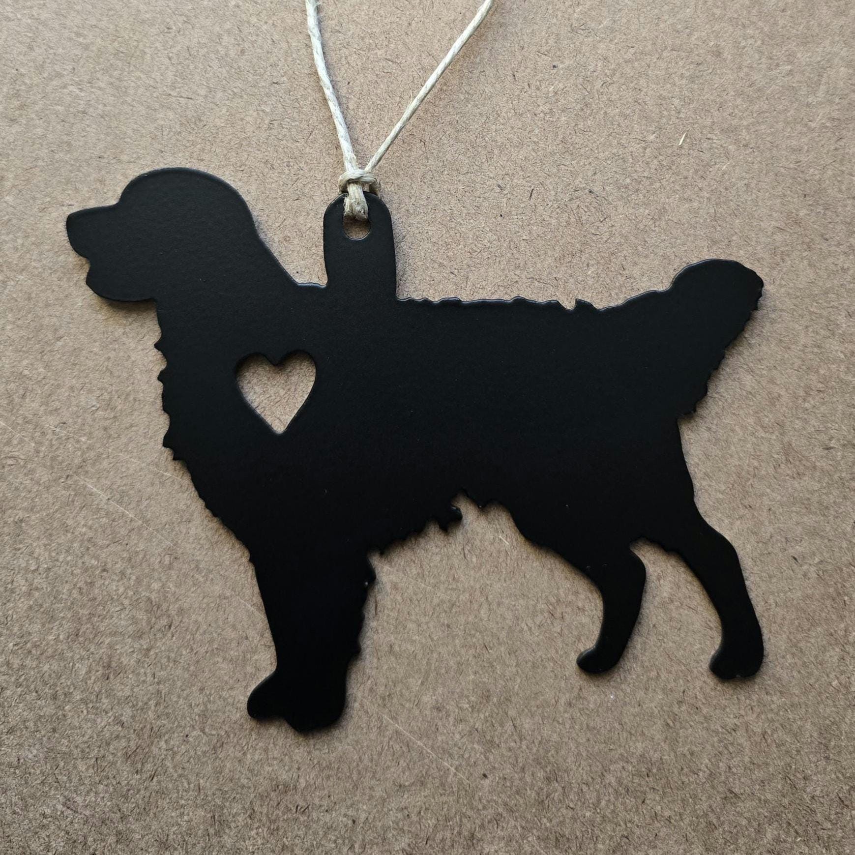 Golden Retriever Metal Ornament, CNC Plasma Art, Gift Idea, Optional Personalization with Vinyl Decal