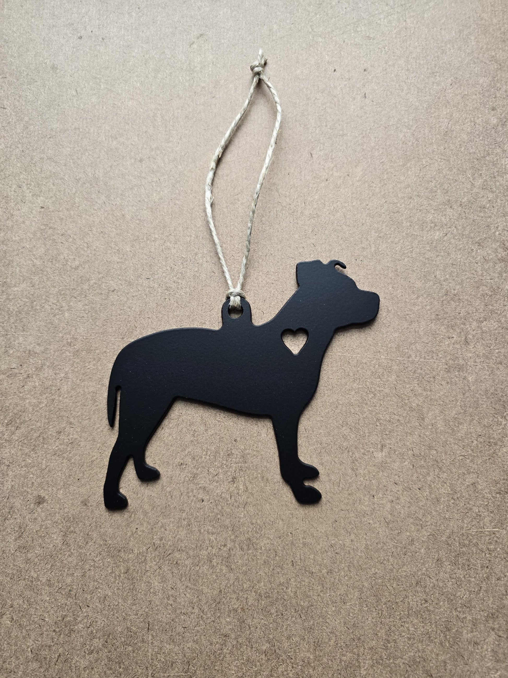 Pit Bull Metal Ornament, CNC Plasma Art, Gift Idea, Optional Personalization with Vinyl Decal