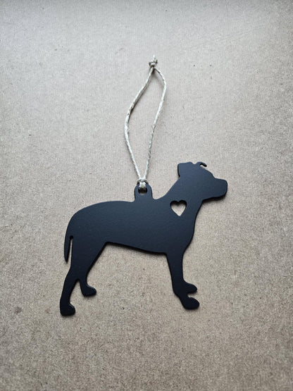 Pit Bull Metal Ornament, CNC Plasma Art, Gift Idea, Optional Personalization with Vinyl Decal