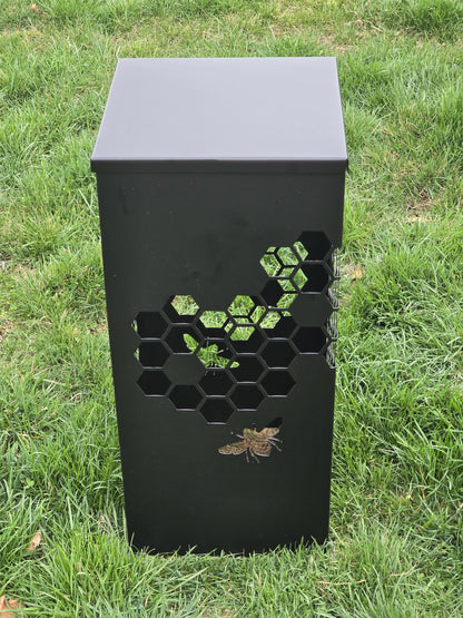 Beehive Pattern Garden Column, Tower Yard Decoration, Landscape Décor - Finish Options - 27" tall x 12" wide