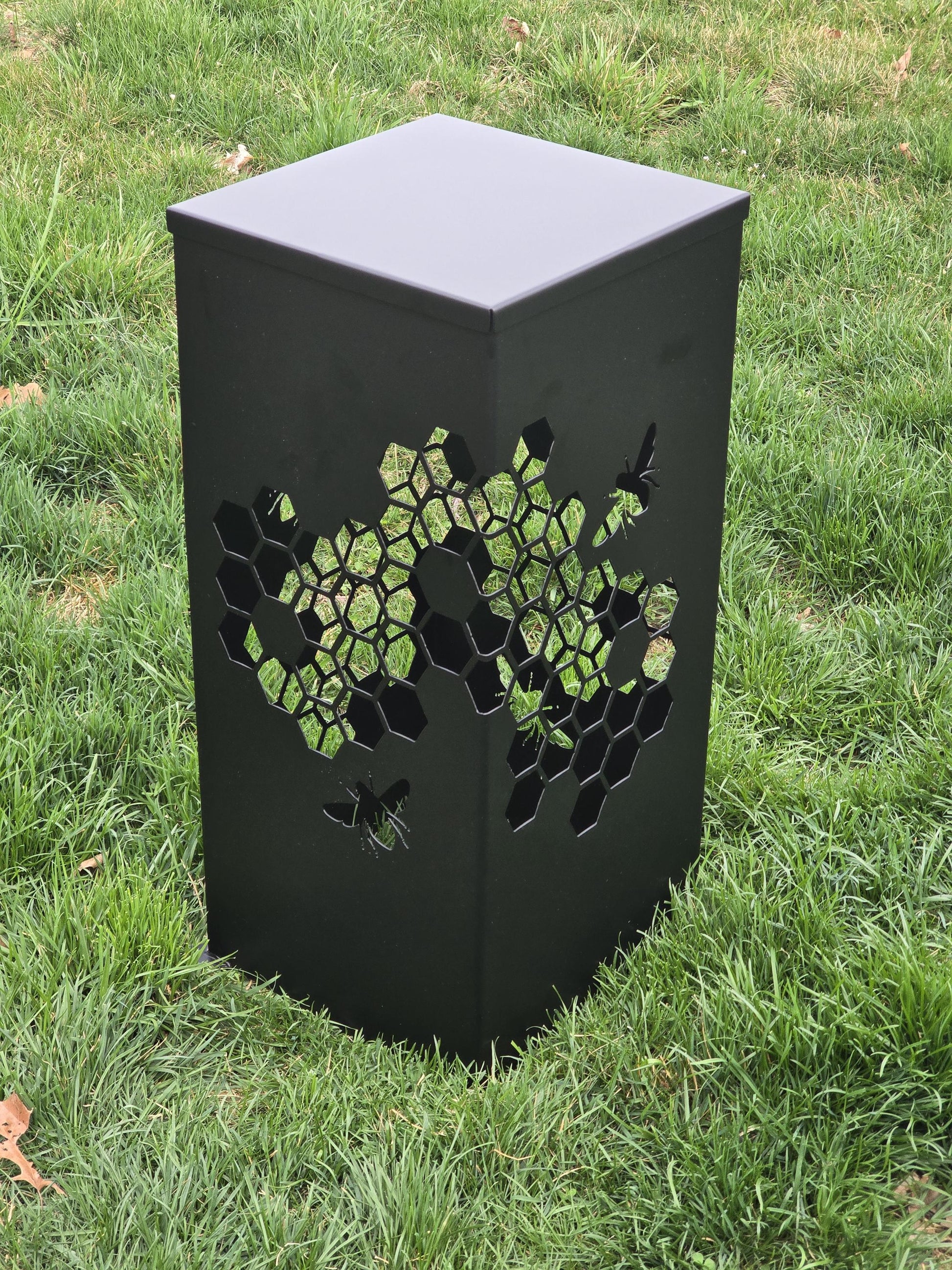 Beehive Pattern Garden Column, Tower Yard Decoration, Landscape Décor - Finish Options - 27" tall x 12" wide