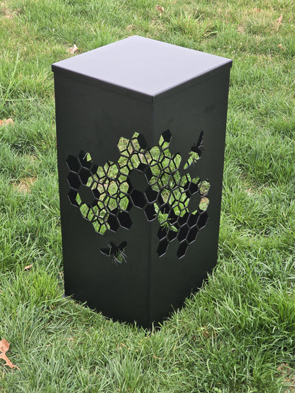 Beehive Pattern Garden Column, Tower Yard Decoration, Landscape Décor - Finish Options - 27" tall x 12" wide