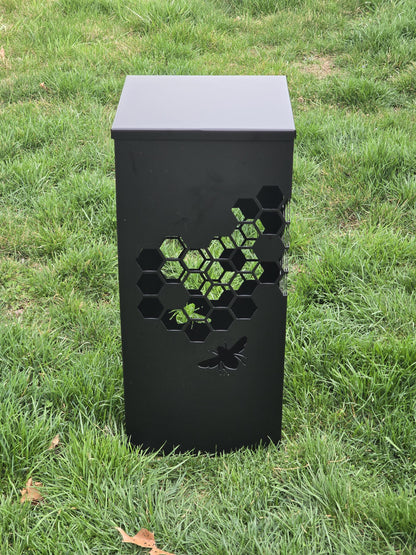 Beehive Pattern Garden Column, Tower Yard Decoration, Landscape Décor - Finish Options - 27" tall x 12" wide